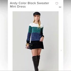 NWT Blue Rain from Francesca's Andy colorblock sweater dress size small
